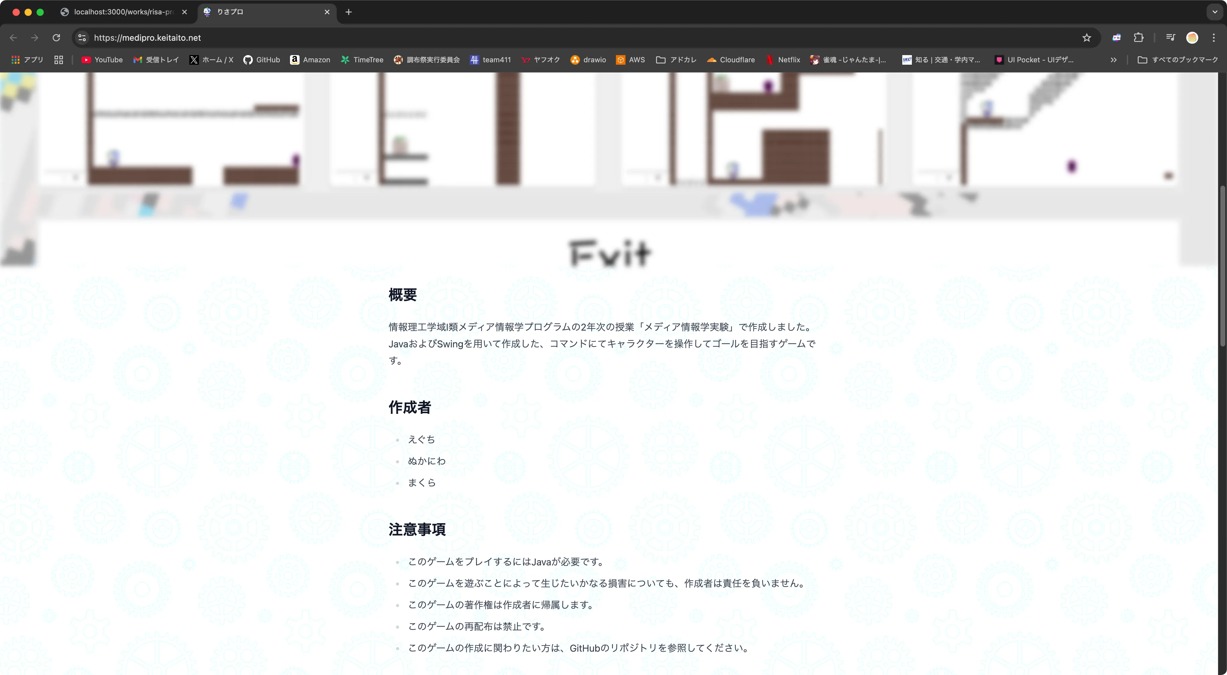 広報用ウェブサイトのスクリーンショット